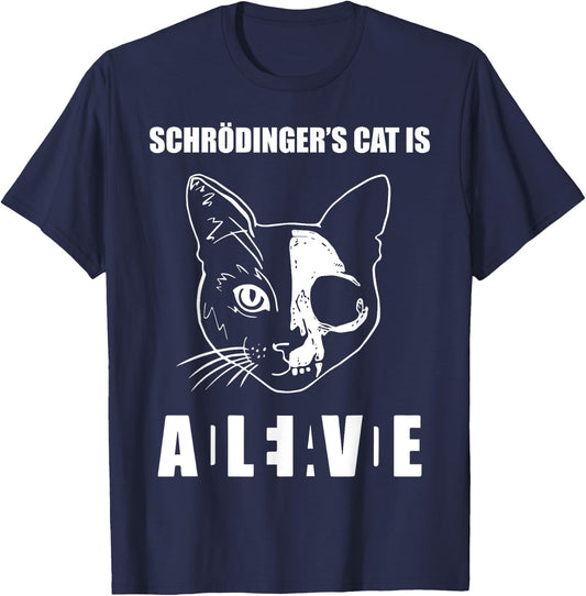 Schrödinger's Cat Dead & Alive Science Women T-Shirt - T-Shirt | Navy