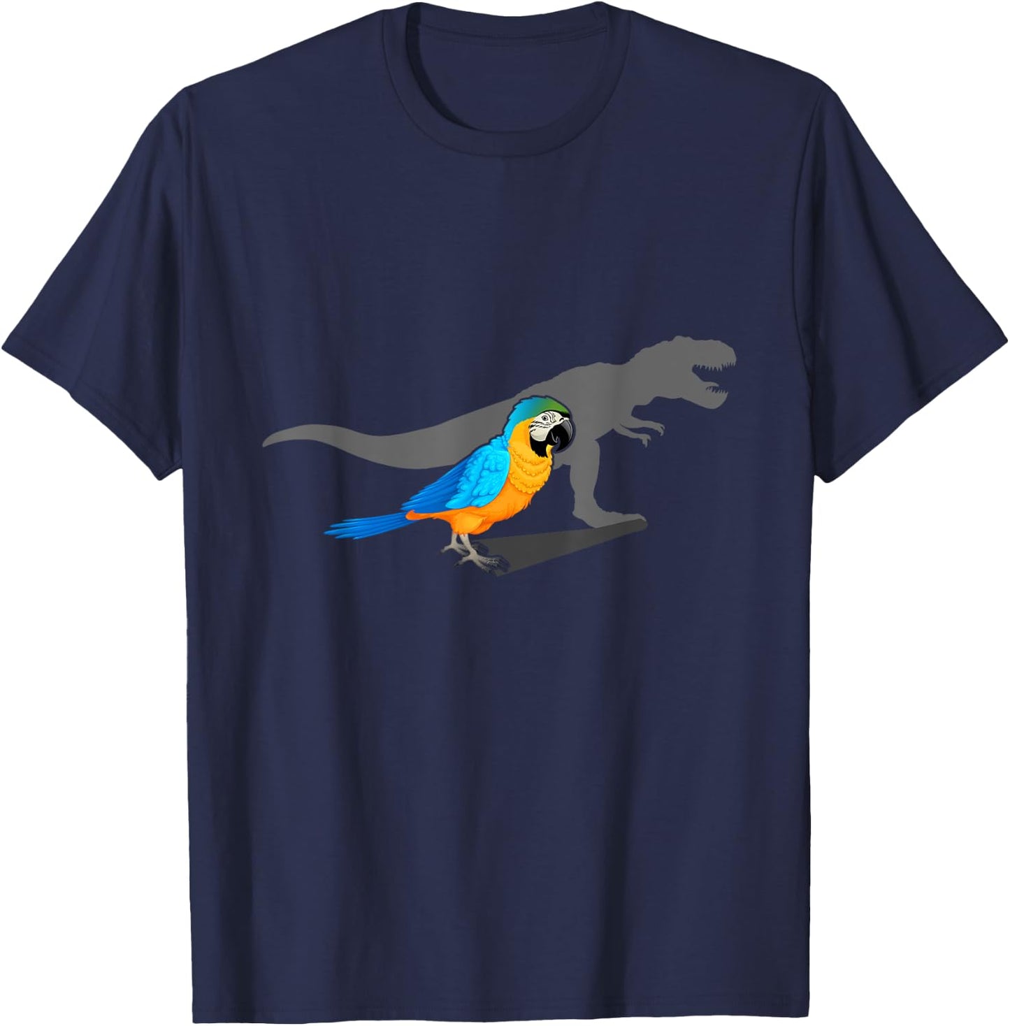 Macaw T-Rex Shirt Macaw Shirt Blue Yellow Hybrid Macaw T-Shirt - T-Shirt | Navy