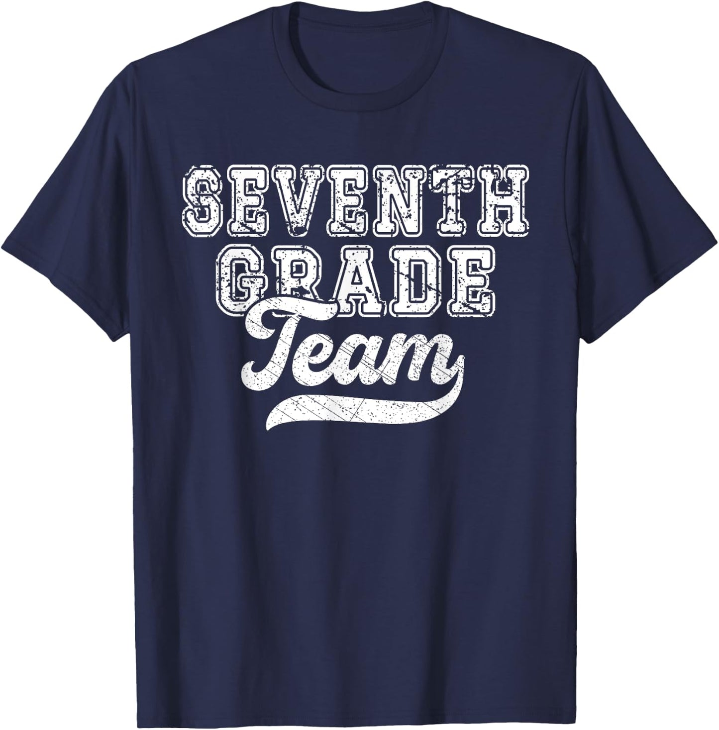 Teachers Seventh Grade Retro Back To School Team 7th Grade Women Kids T-Shirt - T-Shirt | Navy