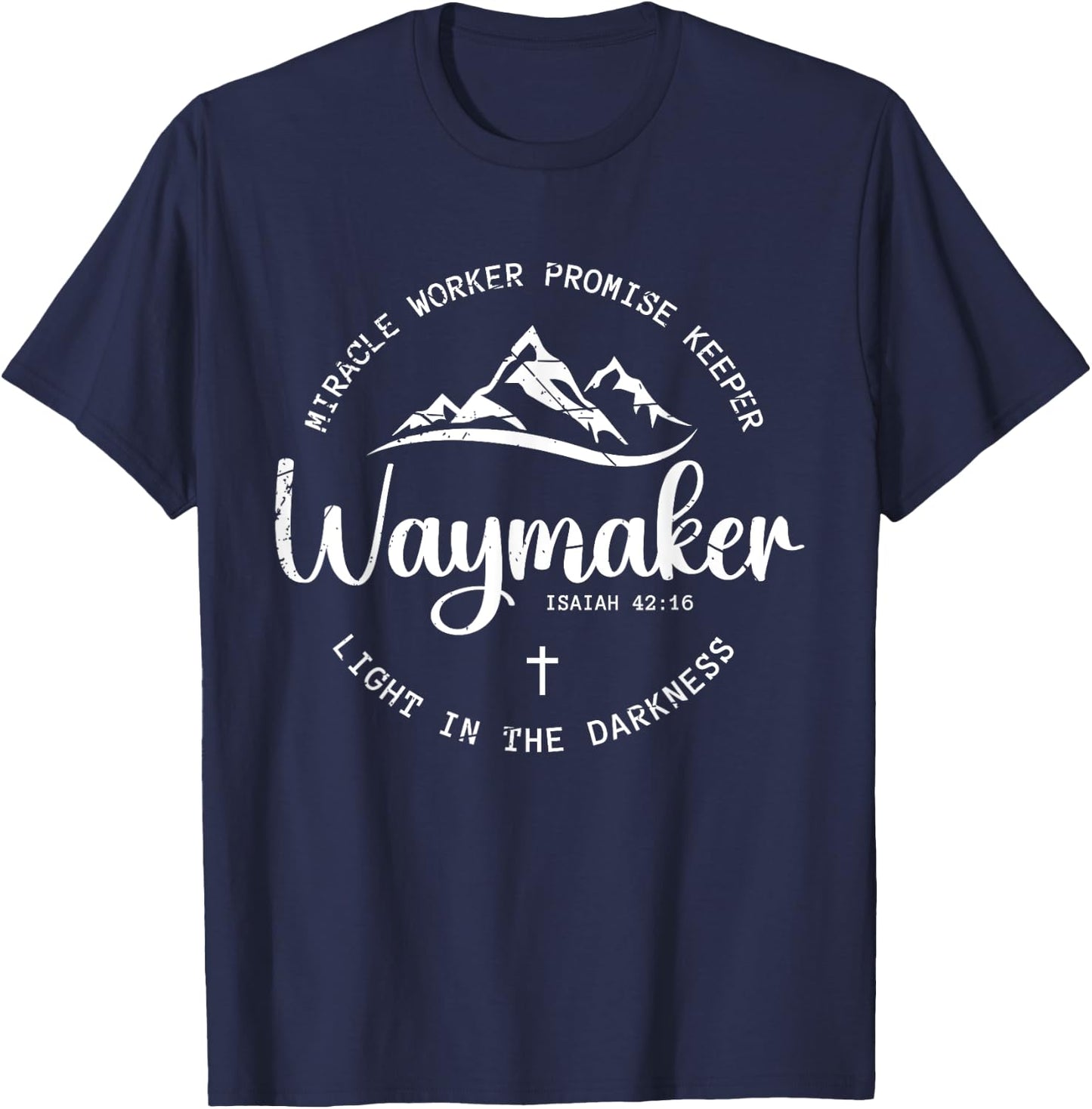 Promise Keeper Miracle Worker Spiritual Waymaker Christian T-Shirt - T-Shirt | Navy
