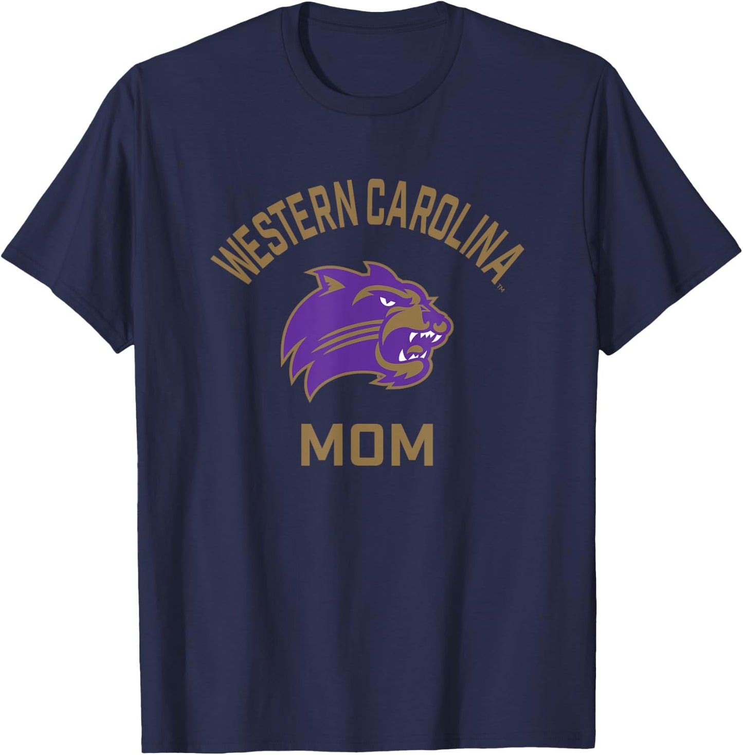 Western Carolina University Catamounts Arched Mom T-Shirt - T-Shirt | Navy