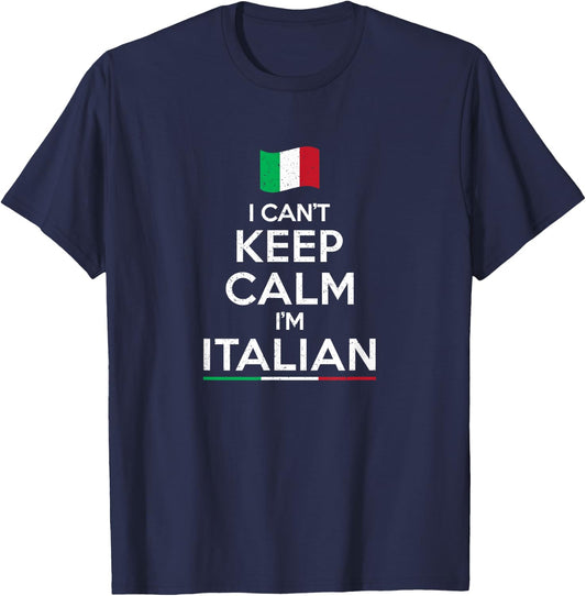 I can't keep calm I'm italian T-Shirt - T-Shirt | Navy