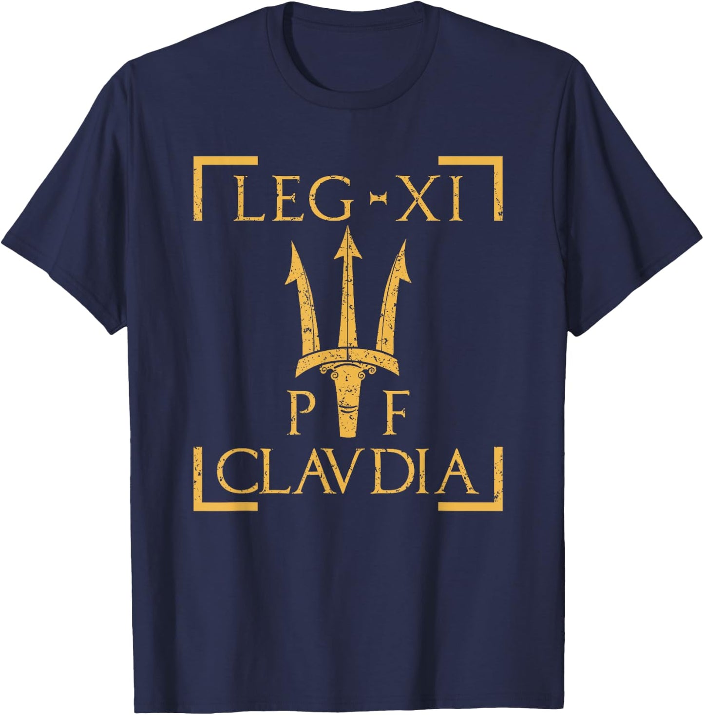 Legio XI Claudia Pia Fedelis Neptune Trident Roman Legion T-Shirt - T-Shirt | Navy