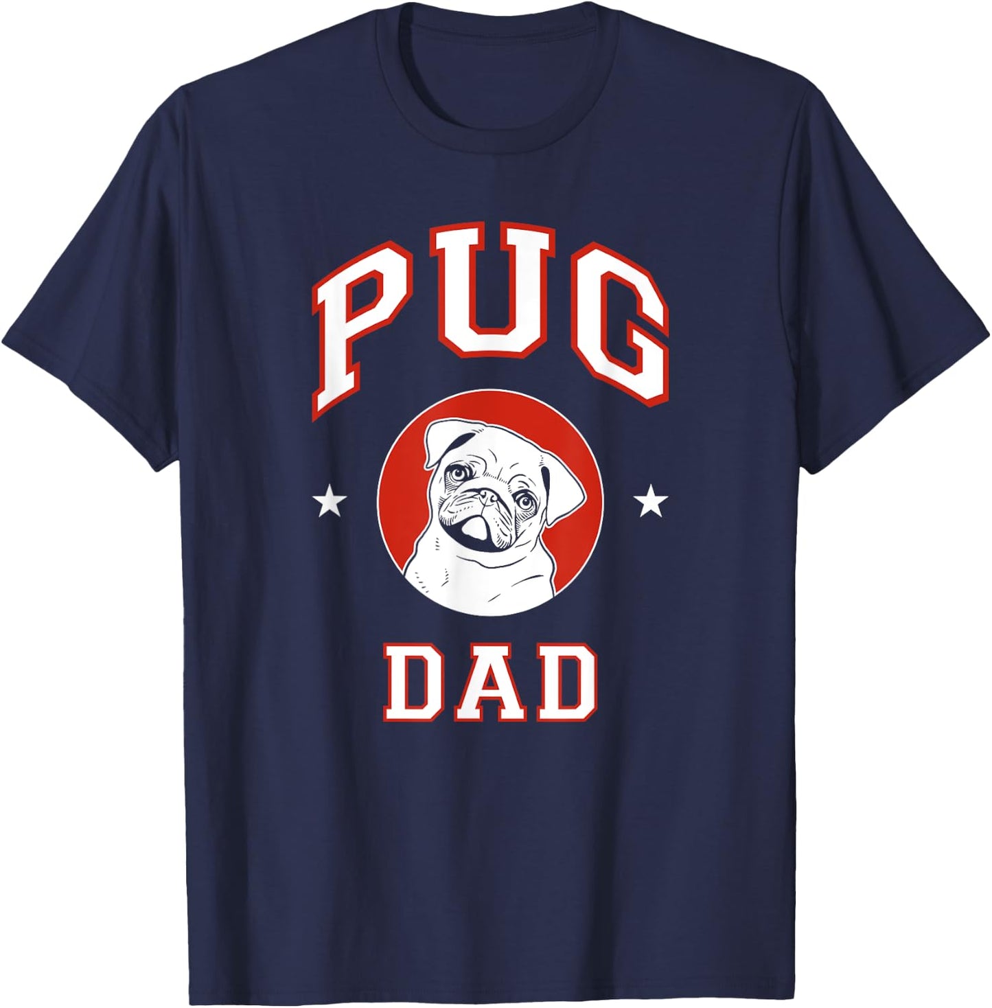 Pug Dad Dog Father T-Shirt - T-Shirt | Navy