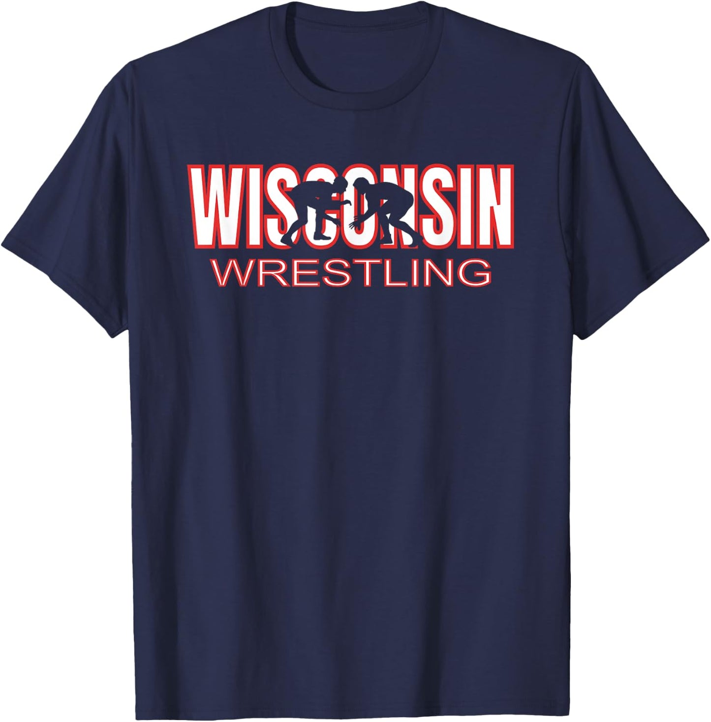 Wisconsin Wrestling Team Coach Wrestler State Pride Gift T-Shirt - T-Shirt | Navy