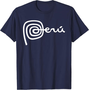 Peru Design Logo Peru Nasca Lines Men Women Kids T-Shirt - T-Shirt | Navy