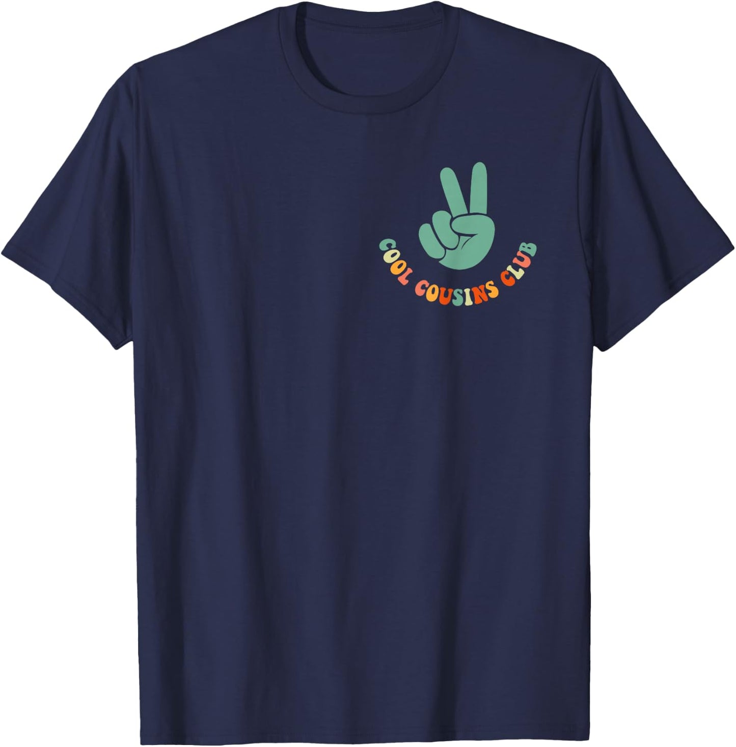 Cool Cousin Club Retro Cousin Matching Family Crew 2 Sided T-Shirt - T-Shirt | Navy