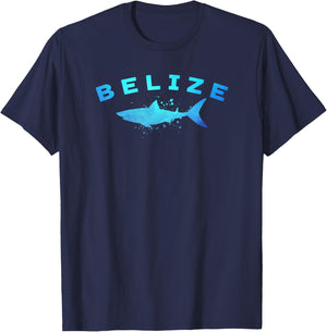 BELIZE Caribbean Beach Vacation Diving Trip Vintage Shark T-Shirt - T-Shirt | Navy