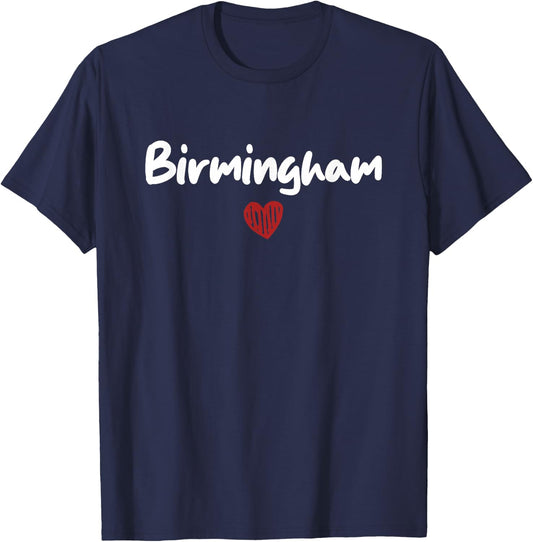BIRMINGHAM - I Love Birmingham - Throwback Design - Classic T-Shirt - T-Shirt | Navy