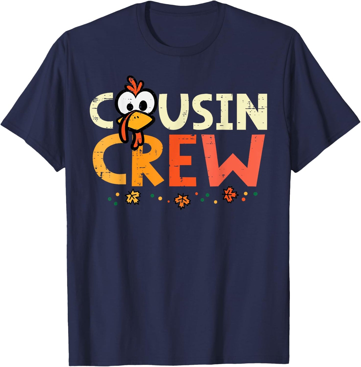 Thanksgiving Cousin Crew Squad Fall Boys Girls Kid Women Men T-Shirt - T-Shirt | Navy