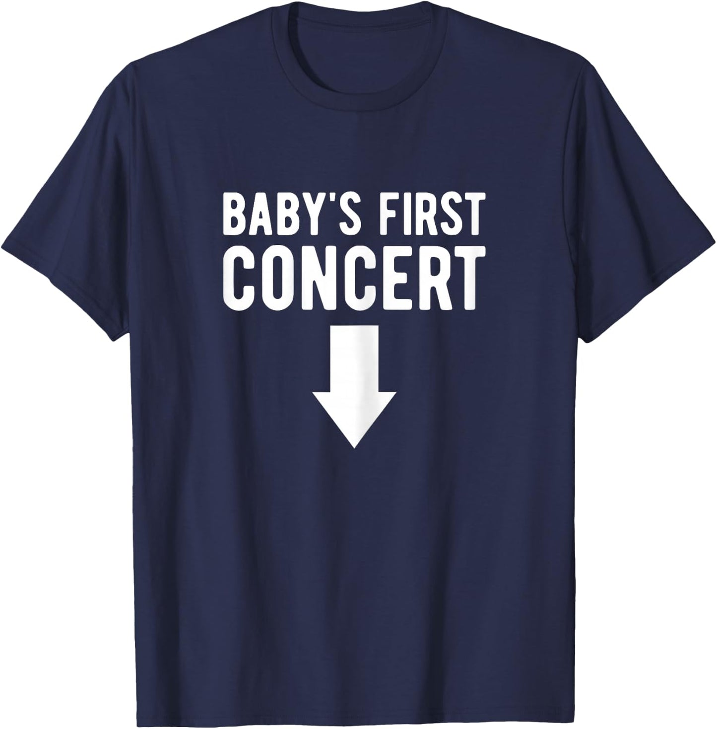 Baby's First Concert Mom To Be Music Concert Funny Pregnancy T-Shirt - T-Shirt | Navy