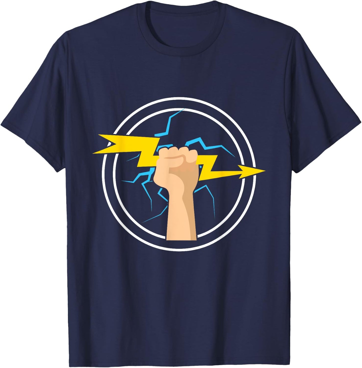 Electrician Lighting Bolt Lineman Electrical Worker Energy T-Shirt - T-Shirt | Navy