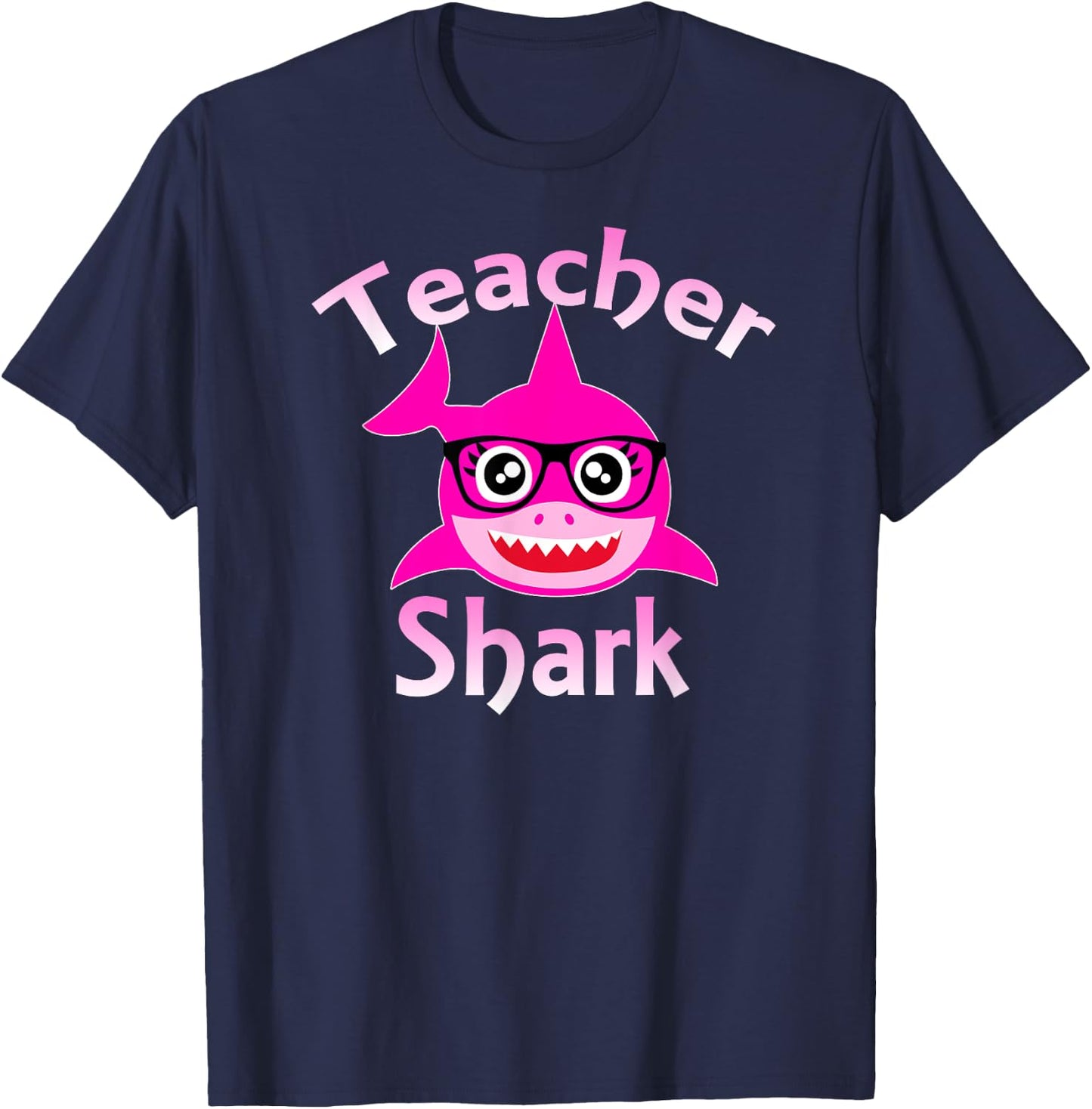 Teacher Shark Funny Female Teacher T-Shirt - T-Shirt | Navy
