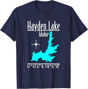 Modern Hayden Lake - Idaho T-Shirt - T-Shirt | Navy