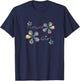 Flower Girl Rainbow Metallic Shirt T-Shirt - T-Shirt | Navy