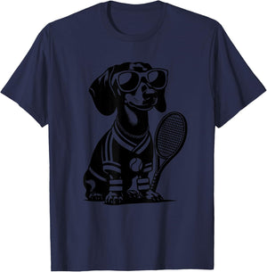 Dachshund Wiener Dog Owner Tennis Player T-Shirt - T-Shirt | Navy
