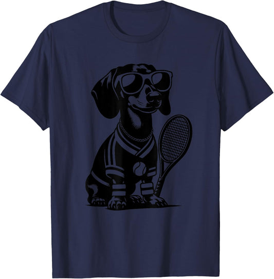 Dachshund Wiener Dog Owner Tennis Player T-Shirt - T-Shirt | Navy