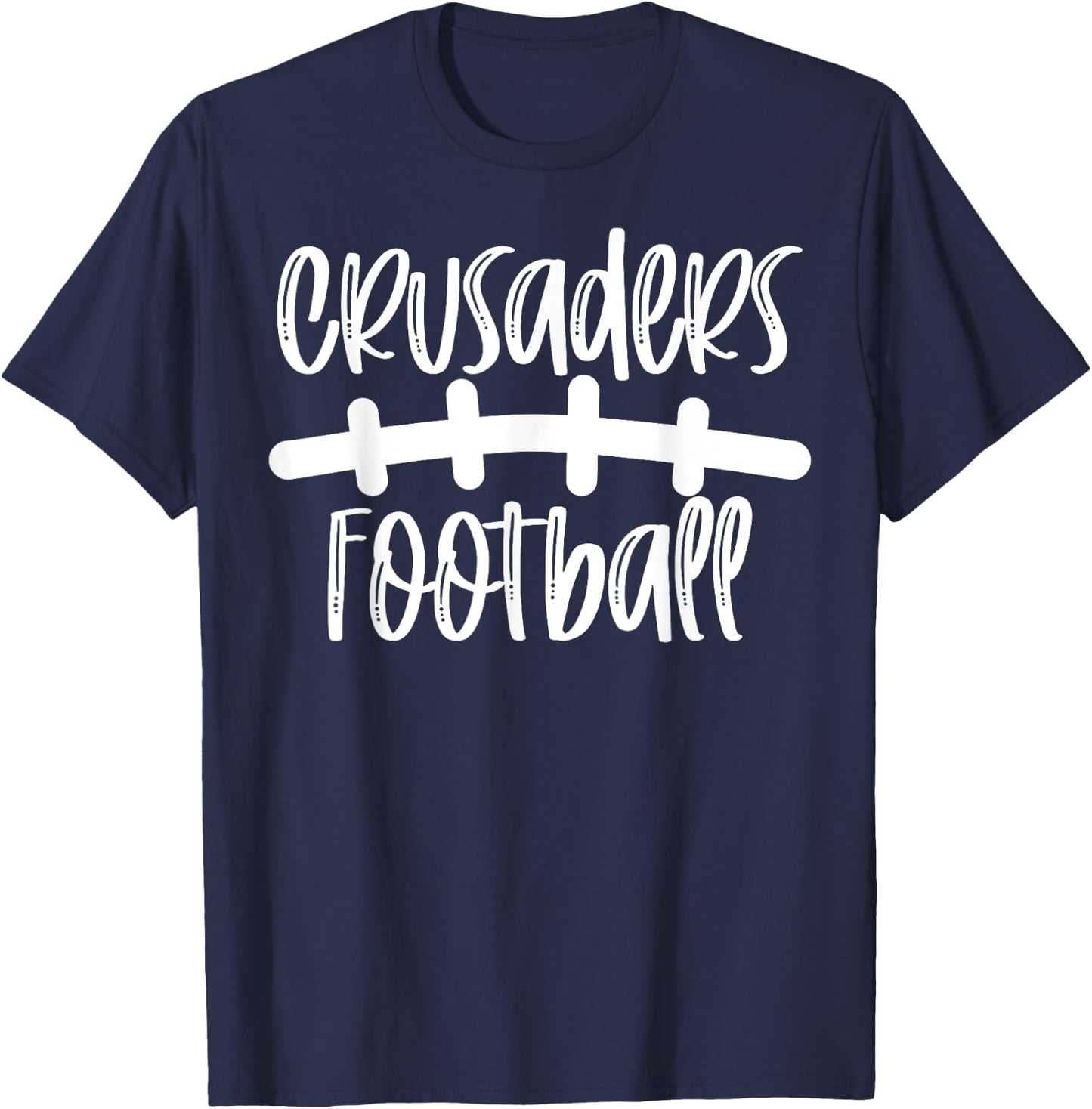 Crusaders Football School Spirit Team Mascot Game Night T-Shirt - T-Shirt | Navy