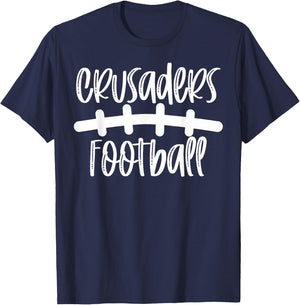 Crusaders Football School Spirit Team Mascot Game Night T-Shirt - T-Shirt | Navy