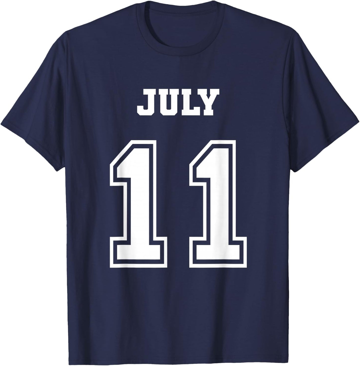 7/11 July 11 Birthday Wedding Graduation Event Jersey Date T-Shirt - T-Shirt | Navy