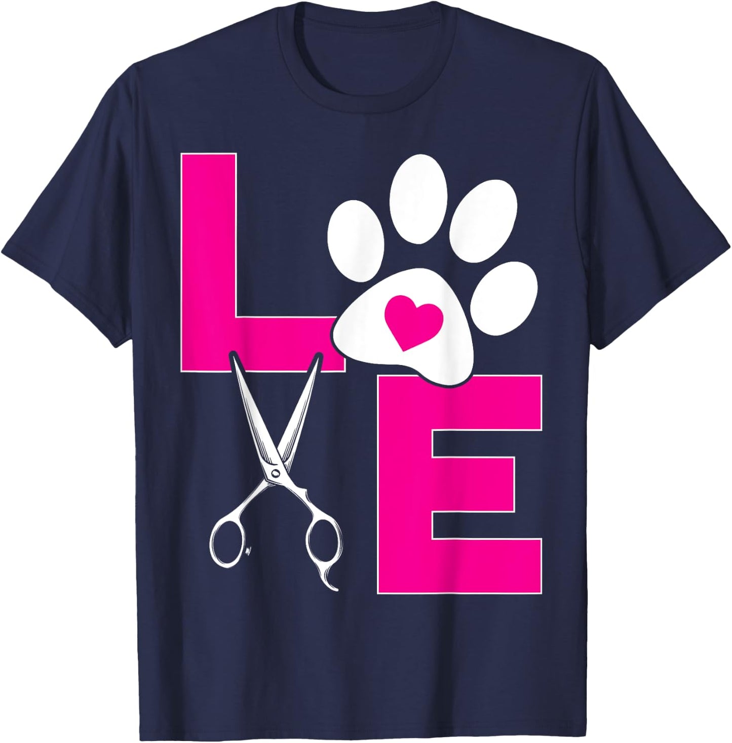 Cute Dog Groomer Funny Dog Grooming Love Christmas Men Women Girls Kids T-Shirt - T-Shirt | Navy