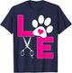 Cute Dog Groomer Funny Dog Grooming Love Christmas Men Women Girls Kids T-Shirt - T-Shirt | Navy