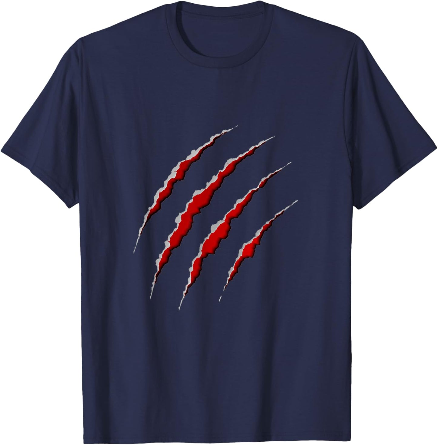 Clawed Scratches Wolf Tiger Lion Monster Claws Halloween T-Shirt - T-Shirt | Navy
