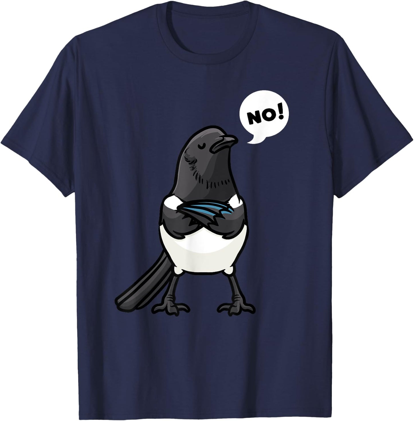 Eurasian Magpie Bird Common Magpie T-Shirt - T-Shirt | Navy