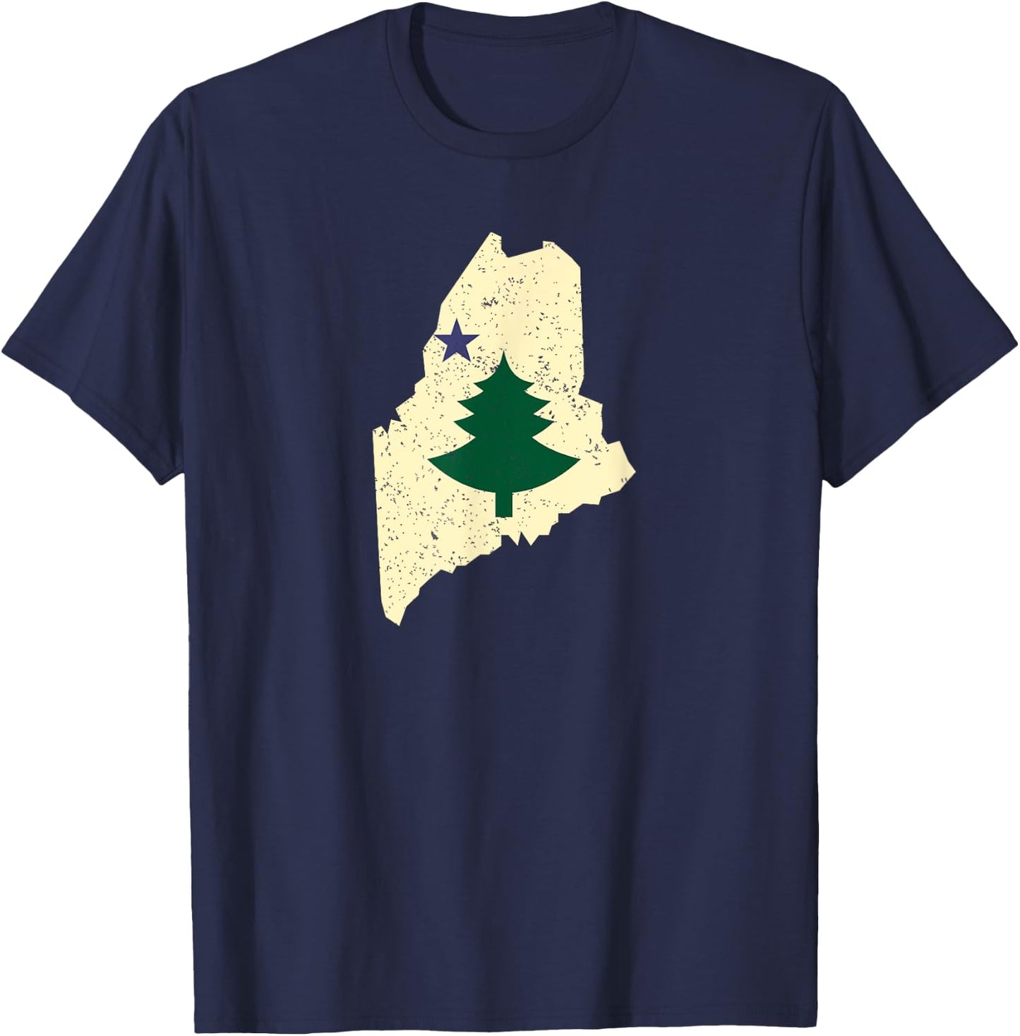 Old Maine State Flag 1901 Pine Tree T-Shirt - T-Shirt | Navy