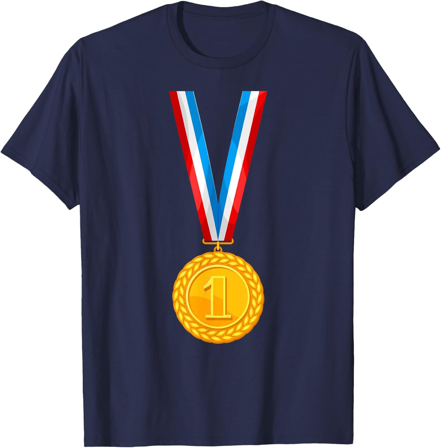 First Place Medal For Winners and Champions T-Shirt - T-Shirt | Navy