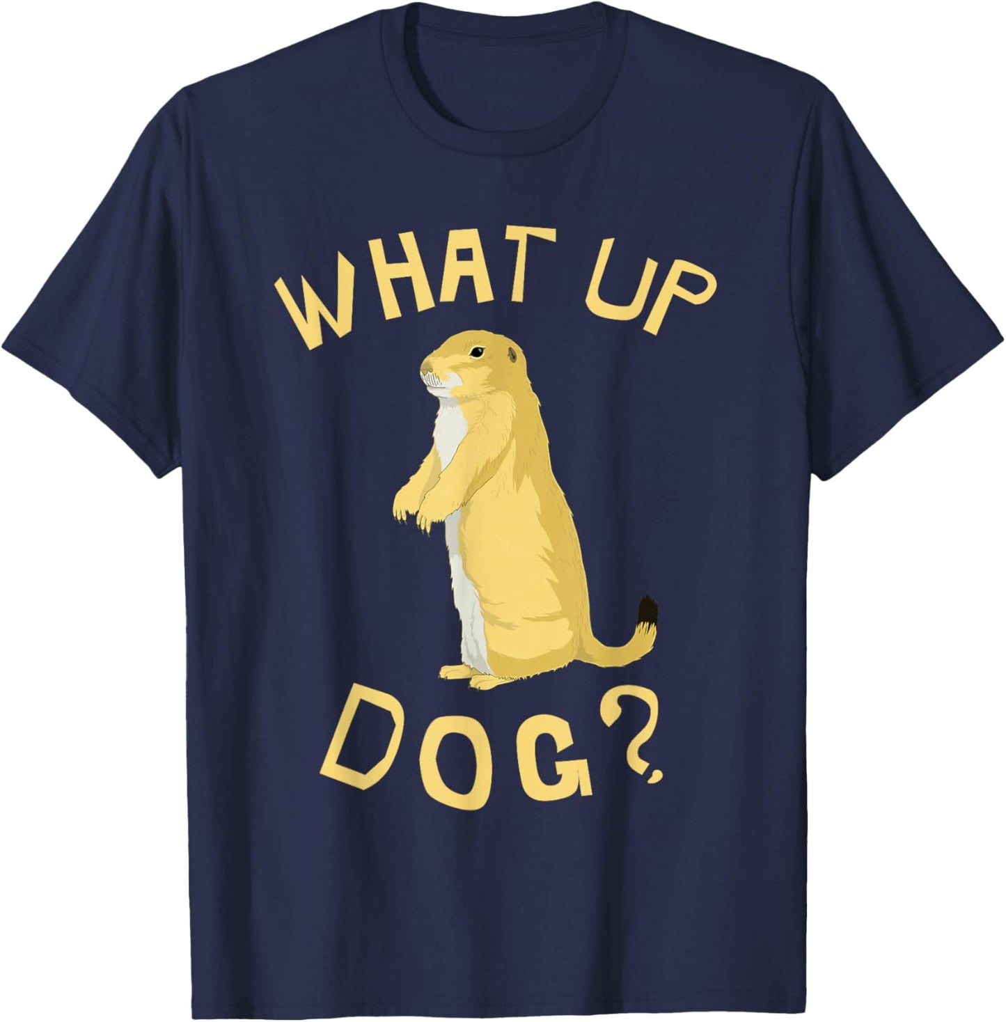 Prairie Dog Shirts & Gifts What Up Dog? Prairie Dog Kids Black Cartoon T-Shirt - T-Shirt | Navy