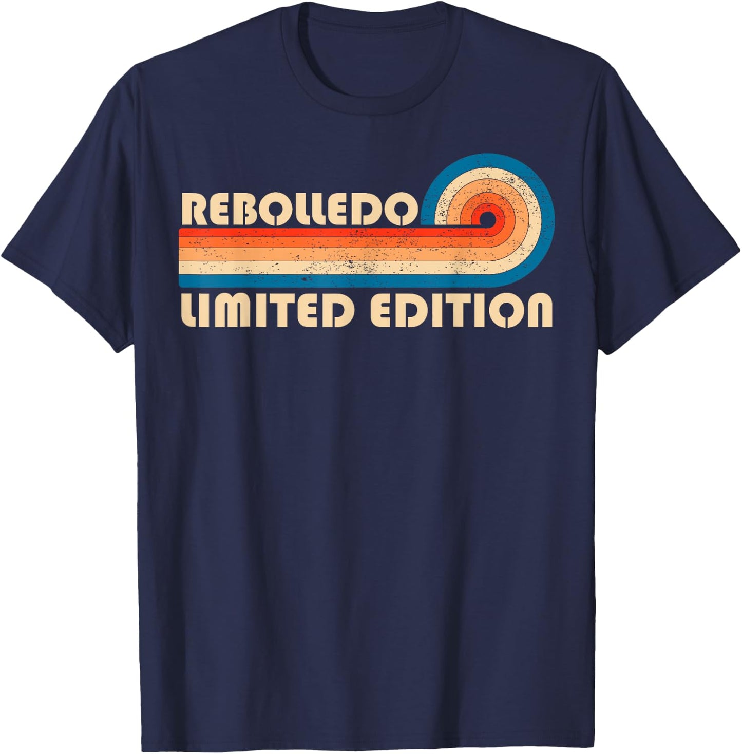 REBOLLEDO Surname Retro Vintage 80s 90s Birthday Reunion T-Shirt - T-Shirt | Navy