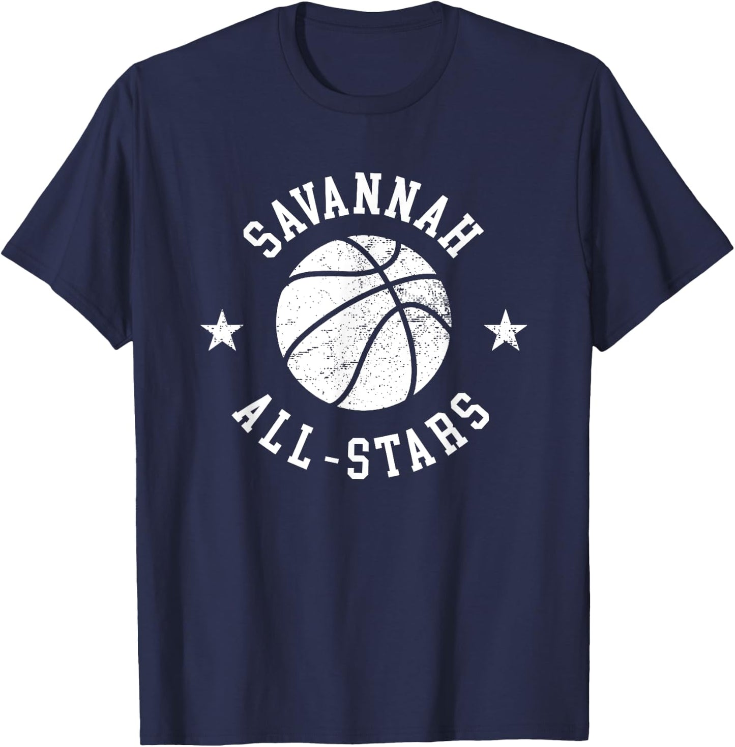 Savannah Vintage All-Stars Retro 80s Basketball T-Shirt - T-Shirt | Navy