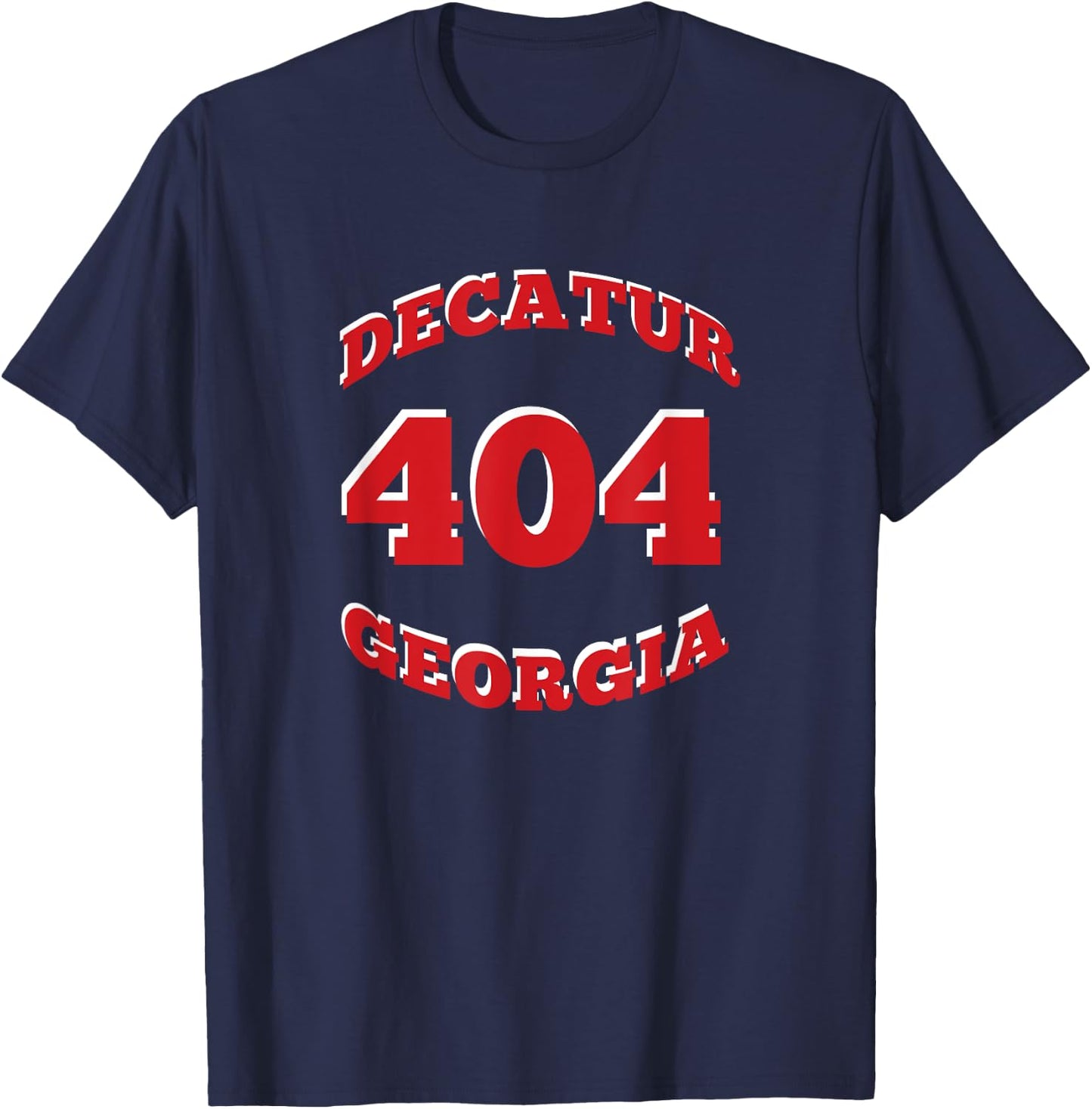 404 Decatur (Atlanta) Georgia Red and White T-Shirt - T-Shirt | Navy