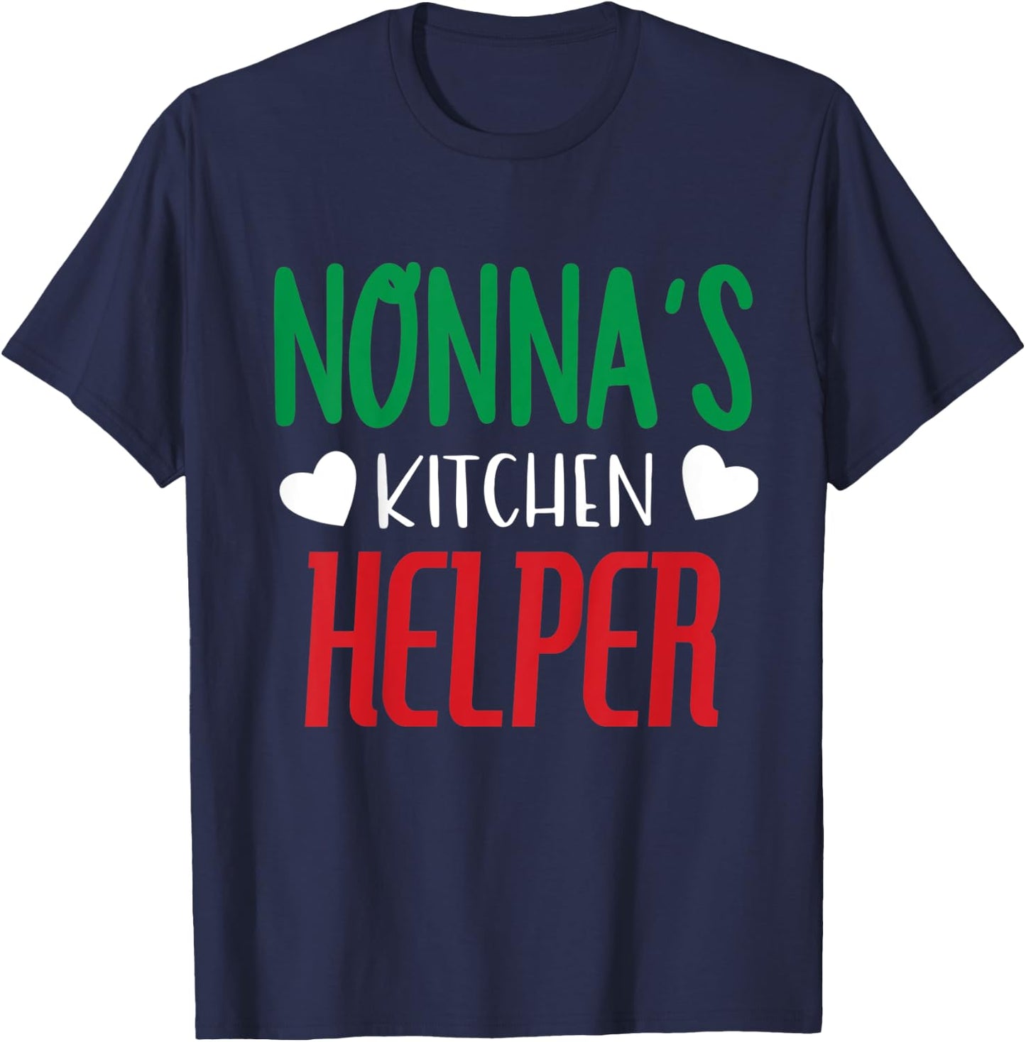 Kids Italian Granddaughter Kitchen Helper Pasta Sunday Nonna Cook T-Shirt - T-Shirt | Navy