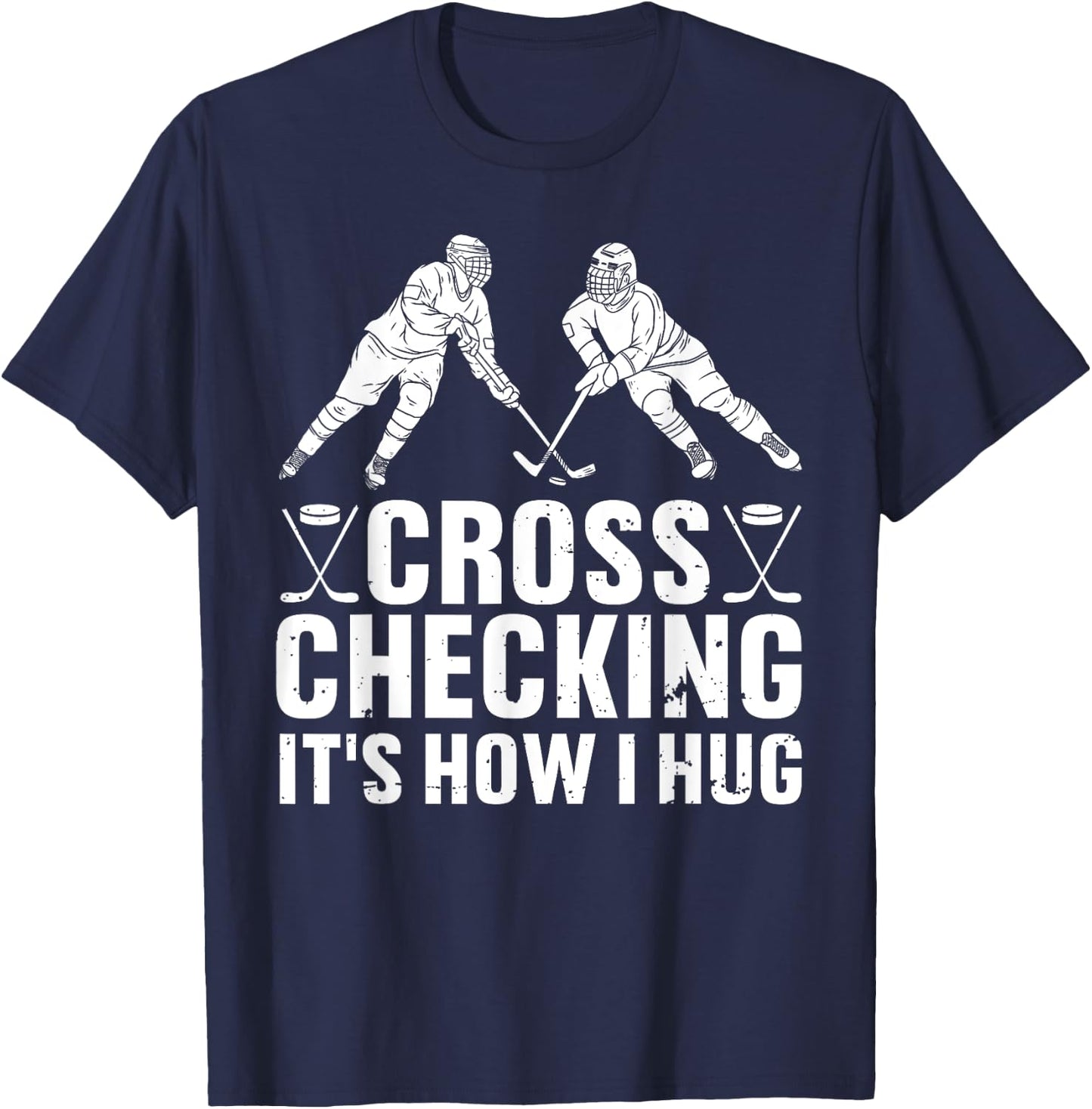 Cool Ice Hockey Art Men Women Boys Field Ice Hockey Lover T-Shirt - T-Shirt | Navy