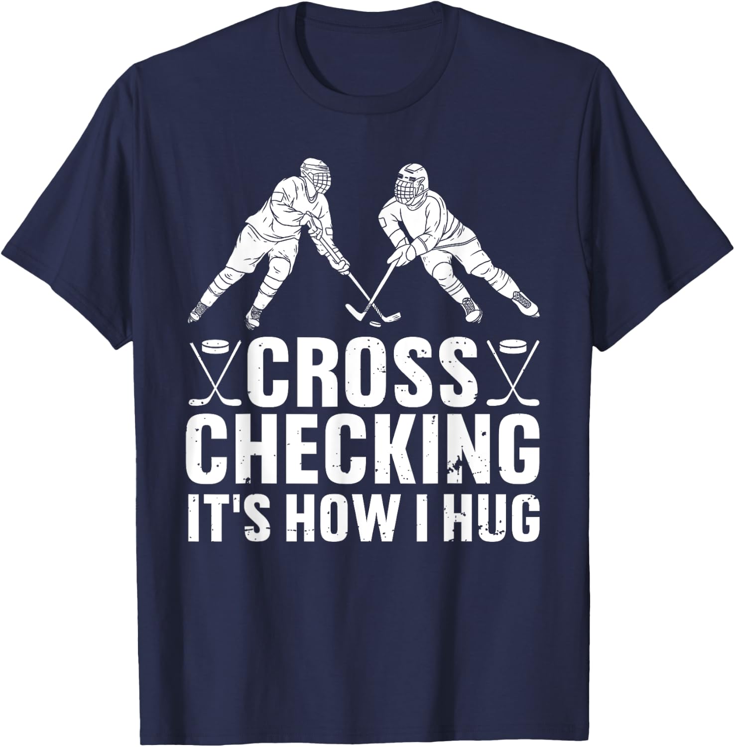 Cool Ice Hockey Art Men Women Boys Field Ice Hockey Lover T-Shirt - T-Shirt | Navy
