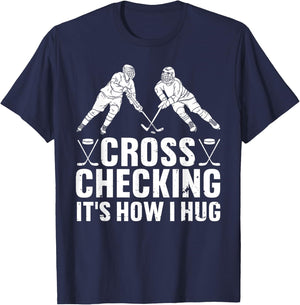 Cool Ice Hockey Art Men Women Boys Field Ice Hockey Lover T-Shirt - T-Shirt | Navy
