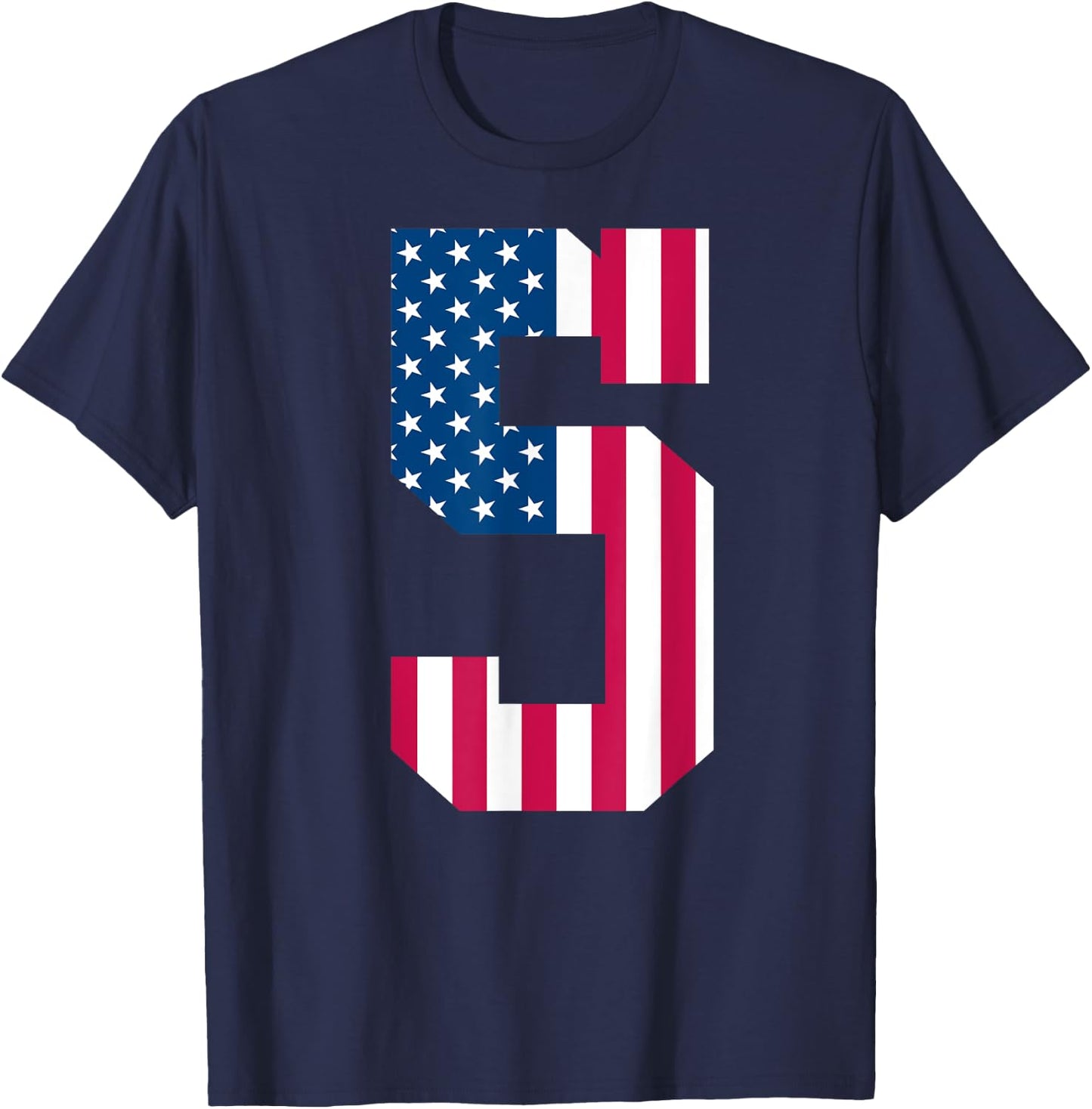 Fun 5th Birthday US American Flag 5th Of July Boy 5 Year Old T-Shirt - T-Shirt | Navy
