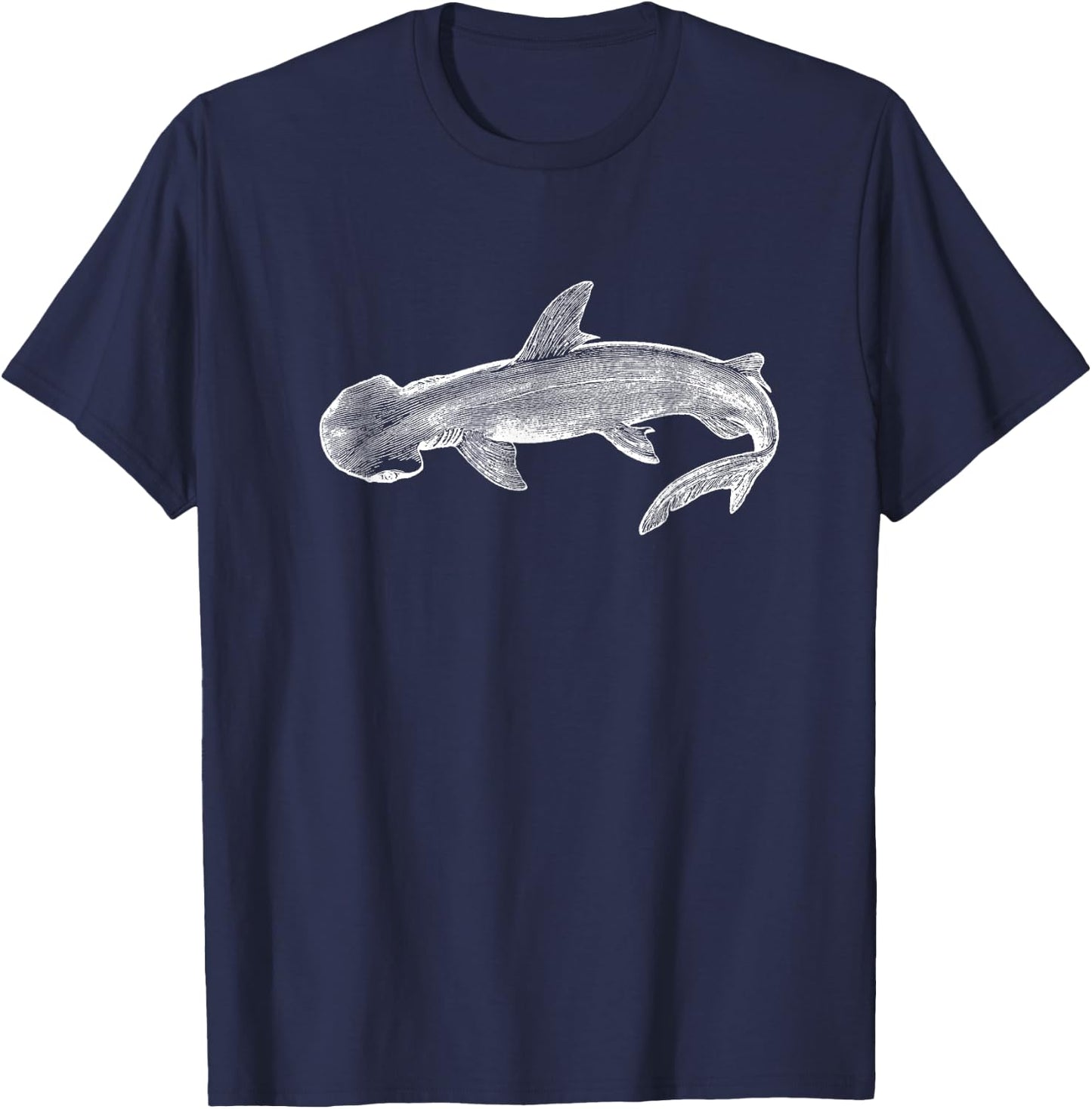 Bonnethead Shark Deep Sea Fishing Ocean Shark Fish T-Shirt - T-Shirt | Navy