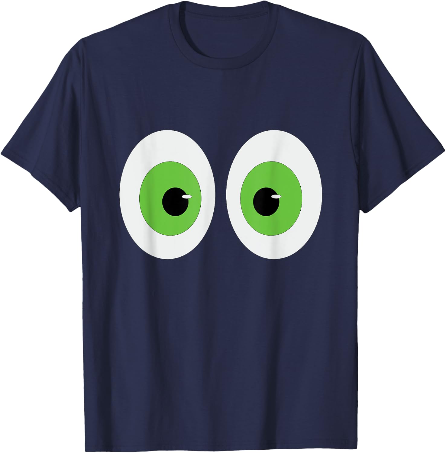 Two Big Green Eyeballs T-Shirt - T-Shirt | Navy