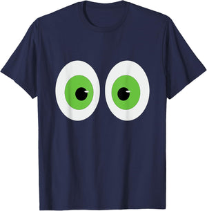 Two Big Green Eyeballs T-Shirt - T-Shirt | Navy