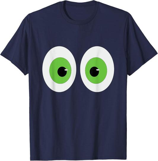 Two Big Green Eyeballs T-Shirt - T-Shirt | Navy