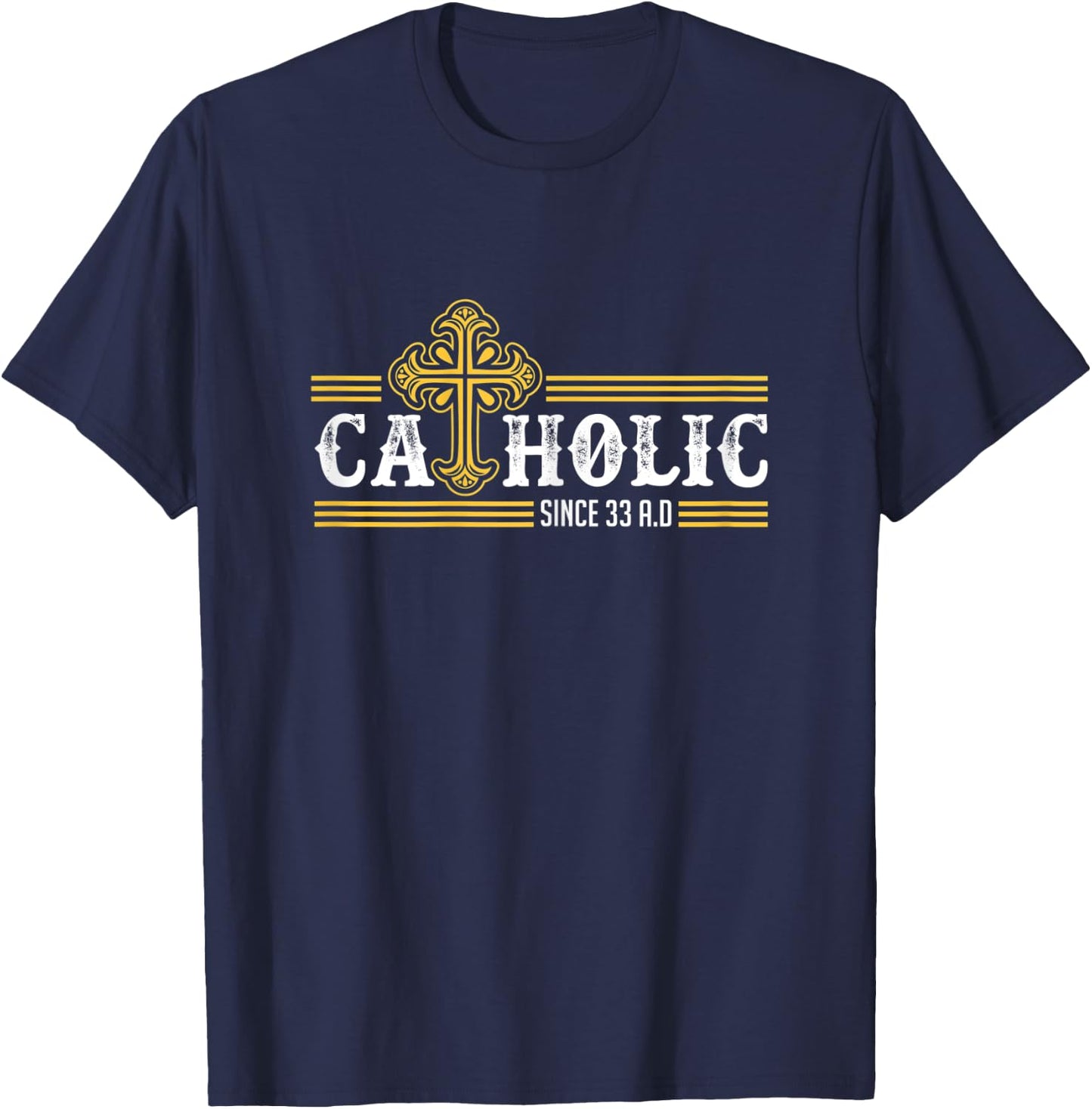 Catholic Since 33 AD Iron Resurrection & Divine Mercy T-Shirt - T-Shirt | Navy