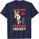 Cricket Player Cricketer Happiness Is Playing Cricket T-Shirt - T-Shirt | Navy