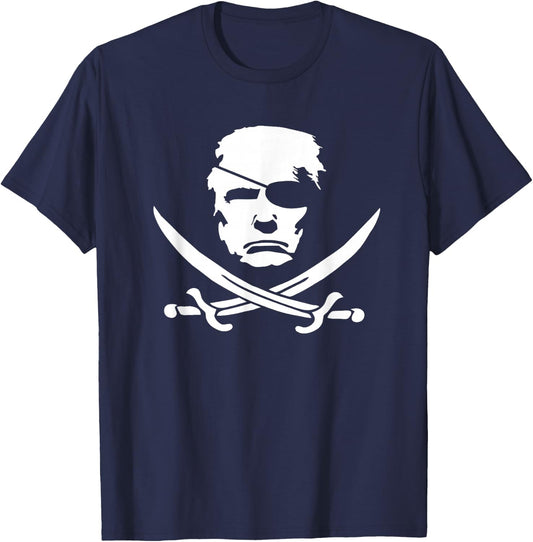 Donald Trump Pirate Funny Boating Republican Conservative T-Shirt - T-Shirt | Navy