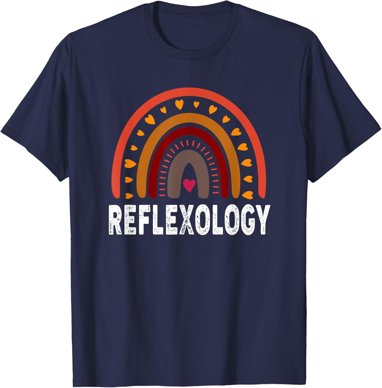 Reflexology Colorful Rainbow Design for Therapists T-Shirt - T-Shirt | Navy