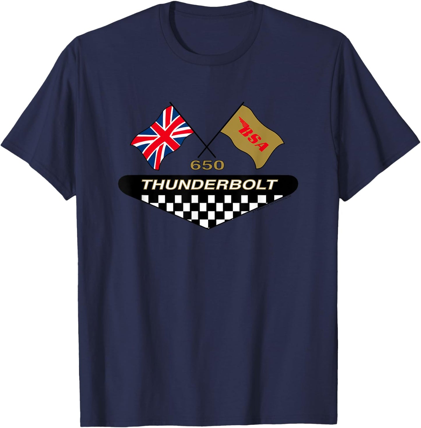 BSA Thunderbolt 650 Motorcycle Flag Decal T-Shirt - T-Shirt | Navy