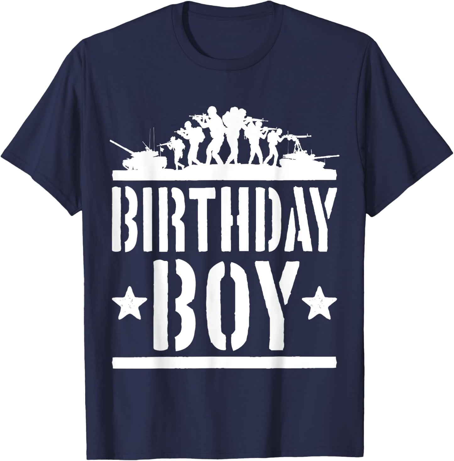 Birthday Boy Army Party Kids Present Military Fan Child T-Shirt - T-Shirt | Navy