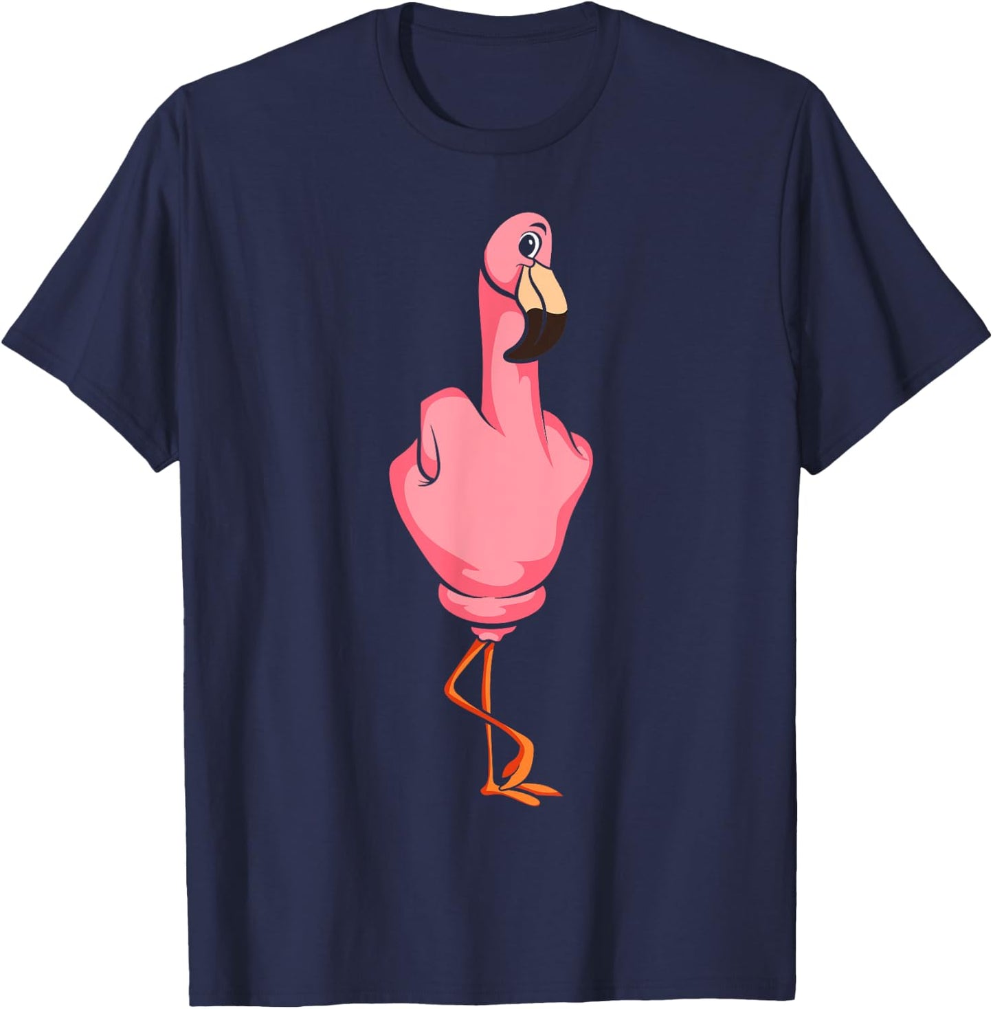 Middle Finger Flamingo T-Shirt - T-Shirt | Navy